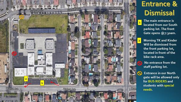 Map of Walnut Avenue Elementary School and adjacent neiighborhood Map of Walnut Avenue Elementary School and adjacent neiighborhood